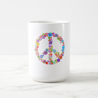 Peace Symbol Blume Power Farbiges Design Verwandlungstasse