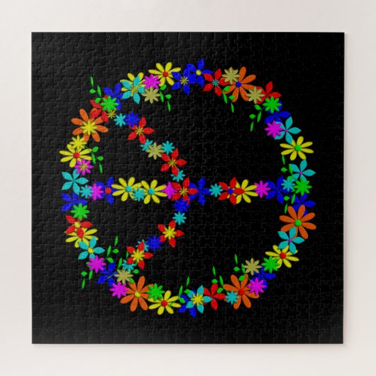Peace Symbol Blume Power Jigsaw Puzzle (Horizontal)