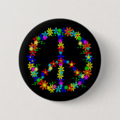 Peace Symbol Flower Power Button (Vorderseite)