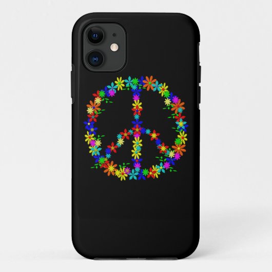 Peace Symbol Flower Power Case-Mate iPhone Hülle (Rückseite)