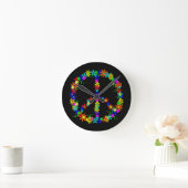Peace Symbol Flower Power Runde Wanduhr (Zuhause)