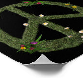 PEACE-Symbol für echte Grass-Blume Hippie 60er-Sig Poster (Ecke)