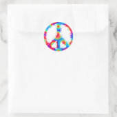 Peace Symbol Gefärbte Krawatte Ink Runder Aufkleber (Tasche)