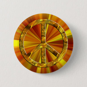 PEACE-Symbol - GOLD Button
