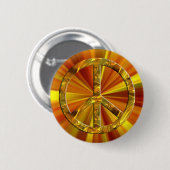 PEACE-Symbol - GOLD Button (Vorne & Hinten)