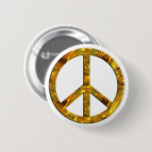 PEACE-Symbol - GOLD Button (Vorne & Hinten)