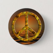 PEACE-Symbol - GOLD Button (Vorderseite)