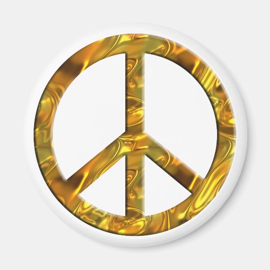 PEACE-Symbol - GOLD Magnet (Vorne)