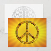 PEACE-Symbol - GOLD Postkarte (Vorne/Hinten)