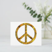 PEACE-Symbol - GOLD Postkarte (Stehend Vorderseite)