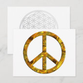 PEACE-Symbol - GOLD Postkarte (Vorne/Hinten)