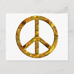 PEACE-Symbol - GOLD Postkarte