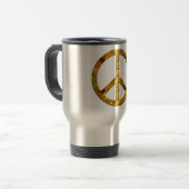 PEACE-Symbol - GOLD Reisebecher (Vorderseite Links)