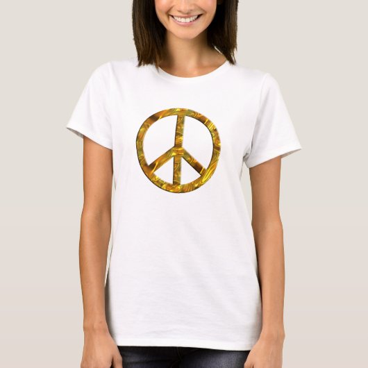 PEACE-Symbol - GOLD T-Shirt (Vorderseite)