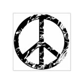 Peace Symbol goldene Wellen + Ihre Ideen Gummistempel (Prägung)
