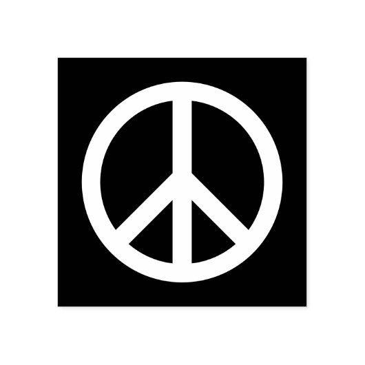 PEACE-Symbol Gummistempel (Prägung)