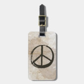 Peace Symbol Hippie Liebe 1960er Sign Mud Soiled Gepäckanhänger (Vorderseite vertikal)