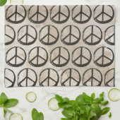 Peace Symbol Hippie Liebe 1960er Sign Mud Soiled K Geschirrtuch (Gefaltet)