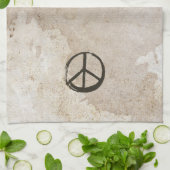 Peace Symbol Hippie Liebe 1960er Sign Mud Soiled K Geschirrtuch (Gefaltet)