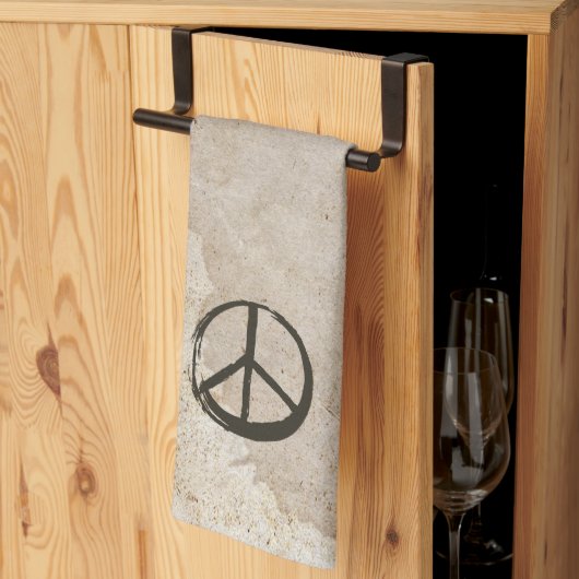 Peace Symbol Hippie Liebe 1960er Sign Mud Soiled K Geschirrtuch (Drittel gefaltet)