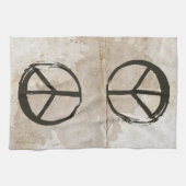 Peace Symbol Hippie Liebe 1960er Sign Mud Soiled K Geschirrtuch (Horizontal)