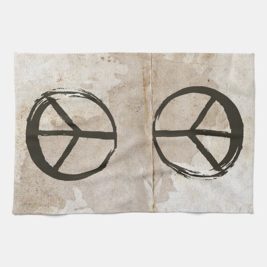 Peace Symbol Hippie Liebe 1960er Sign Mud Soiled K Geschirrtuch (Horizontal)