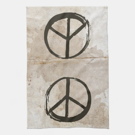 Peace Symbol Hippie Liebe 1960er Sign Mud Soiled K Geschirrtuch (Vertikal)