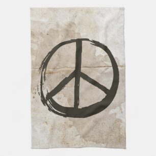 Peace Symbol Hippie Liebe 1960er Sign Mud Soiled K Geschirrtuch