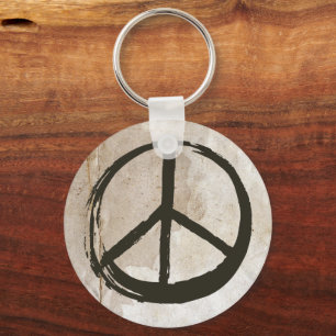 Peace Symbol Hippie Liebe 1960er Sign Mud Soiled Schlüsselanhänger
