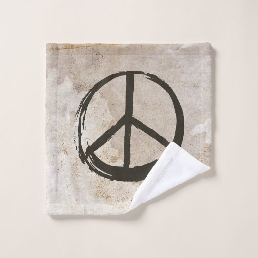 Peace Symbol Hippie Liebe 1960er Sign Mud Soiled Waschlappen (Waschlappen)