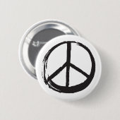 Peace Symbol Hippie Liebe 1960er Zeichen gebürstet Button (Vorne & Hinten)
