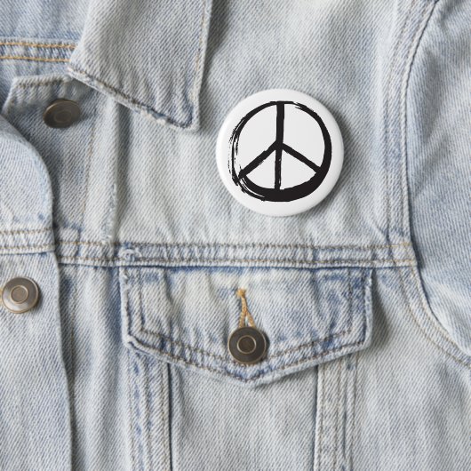 Peace Symbol Hippie Liebe 1960er Zeichen gebürstet Button (Beispiel)