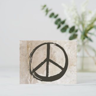 Peace Symbol Hippie Liebe Anti-War Sign Mud Rubble Postkarte