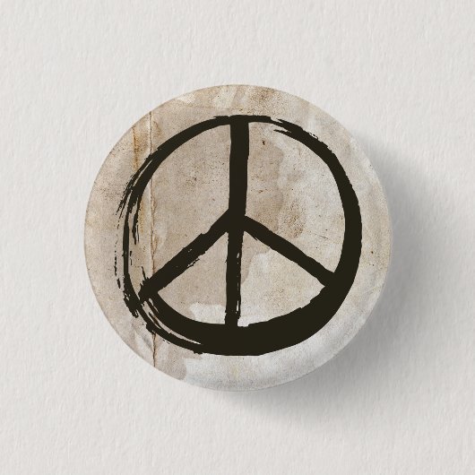 Peace Symbol Hippie Liebe Kein Kriegshymnenschlamm Button (Vorderseite)