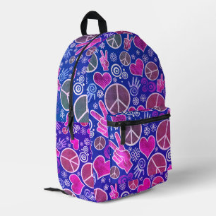 Peace Symbol Hipster Pacifism Signature Design Lil Bedruckter Rucksack