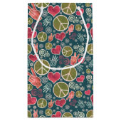 Peace Symbol Hipster Pacifism Signature Design Sma Kleine Geschenktüte (Rückseite)