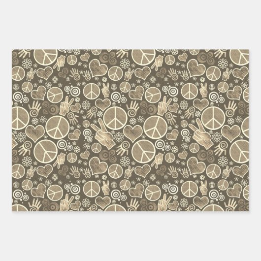 Peace Symbol Hipster Pacifism Signature Set Geschenkpapier Set (Vorderseite)