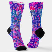 Peace Symbol Hipster Pacifism Signs Socks Socken (Gewinkelt)
