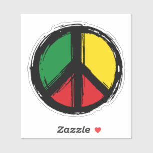 Peace Symbol mit Reaggafarben Aufkleber