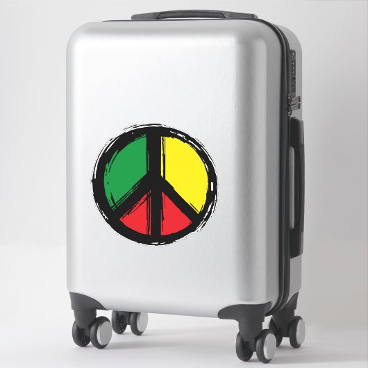 Peace Symbol mit Reaggafarben Aufkleber (Koffer)
