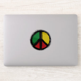 Peace Symbol mit Reaggafarben Aufkleber