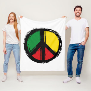 Peace Symbol mit Reaggafarben Fleecedecke