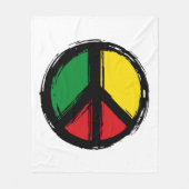 Peace Symbol mit Reaggafarben Fleecedecke (Vorderseite)