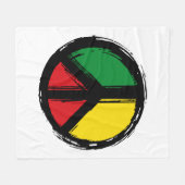 Peace Symbol mit Reaggafarben Fleecedecke (Vorderseite (Horizontal))