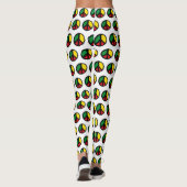 Peace Symbol mit Reaggafarben Leggings (Rückseite)