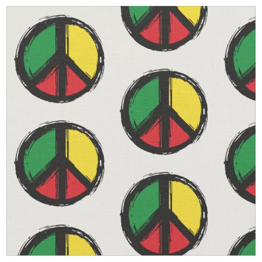 Peace Symbol mit Reaggafarben Stoff (Nahaufnahme)