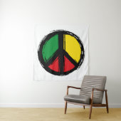 Peace Symbol mit Reaggafarben Wandteppich (Beispiel)