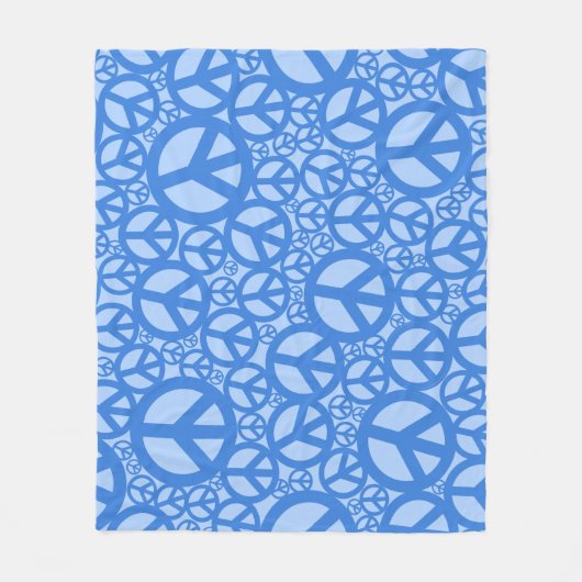 Peace Symbol Pattern Blue Fleecedecke (Vorderseite)