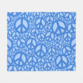 Peace Symbol Pattern Blue Fleecedecke (Vorderseite (Horizontal))