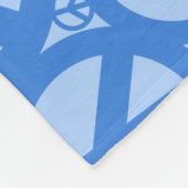 Peace Symbol Pattern Blue Fleecedecke (Ecke)